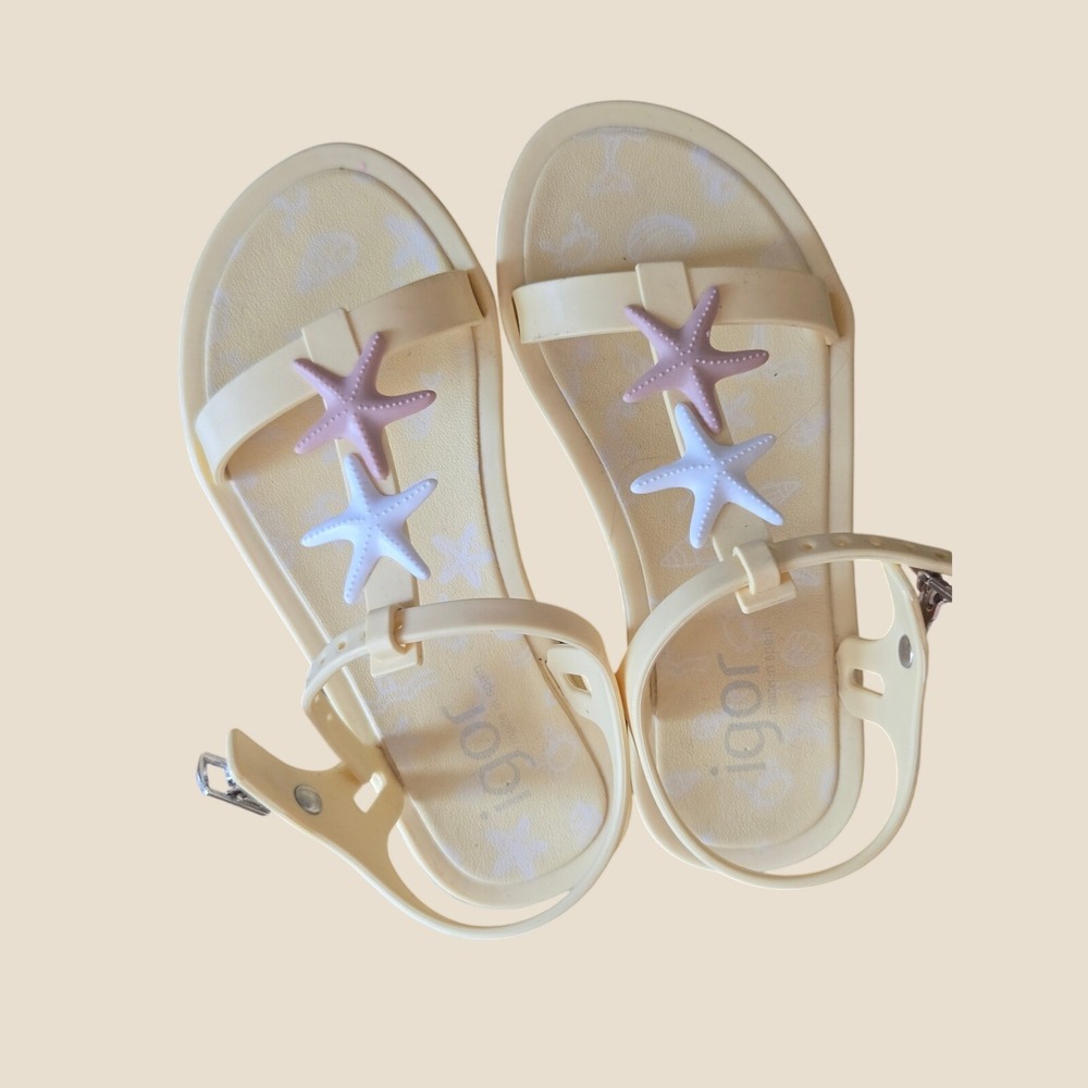 Igor‎ Star Jelly Sandals Kids Size 25 EU Pale Yellow Fisherman Water Shoes Spain